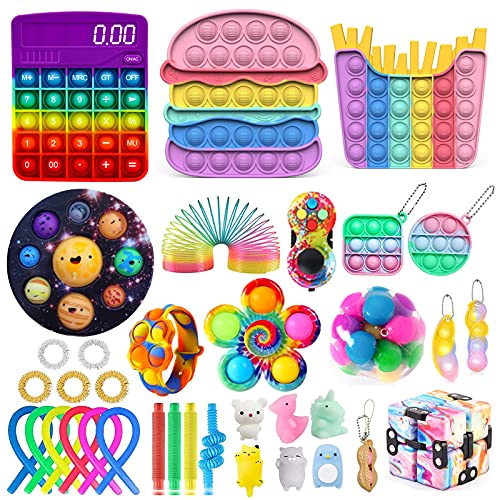 VINMEN Pacote com 36 peças Fidget Packs Fidget Toy Set Fidget Toys Pacote com Sensorial Pop Push em