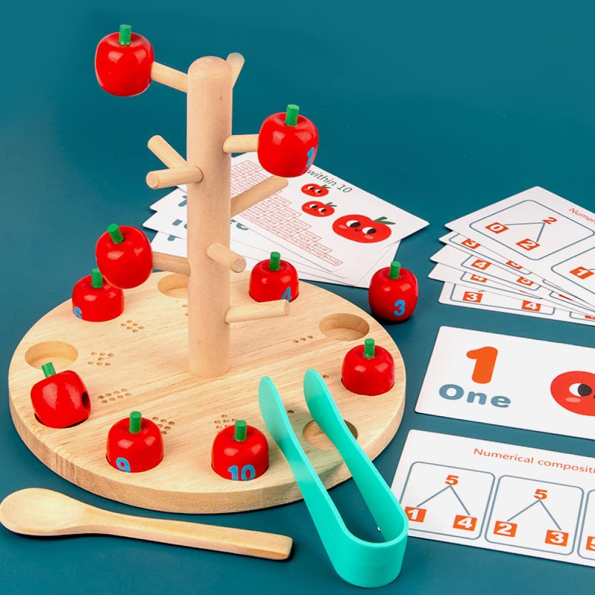 Toyvian 1set Tree Digital Educational Toy for Boy Girl Wooden Early Learning Plaything for Boys Girls Fun Interactive Teaching Tool for Cognitive Development and Parent-boy Girl Bonding