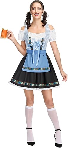 Miniatura 4 de Kate Kasin - Vestido de tirolesa alemana para mujer, disfraz para el tradicional Oktoberfest bávaro, carnaval, Halloween