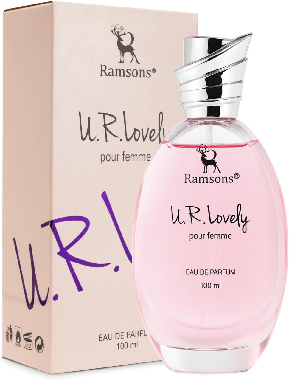U R LOVELY Eau de Parfum | 100 ML | Perfume For Women | TN - Peach, Orange, Grapefruit, Aquatic | MN - Lilly of the valley, Rose, Jasmine, Violet, Cinnamon | BN - Woody, Musk, Vanilla, Amber