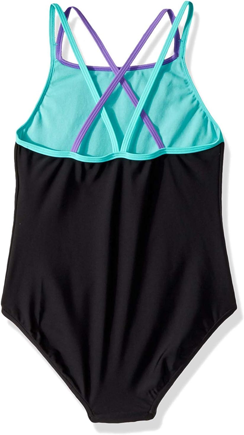 Speedo Girl's Swimsuit One Piece Solid Cross Back Multi Straps - Image 5