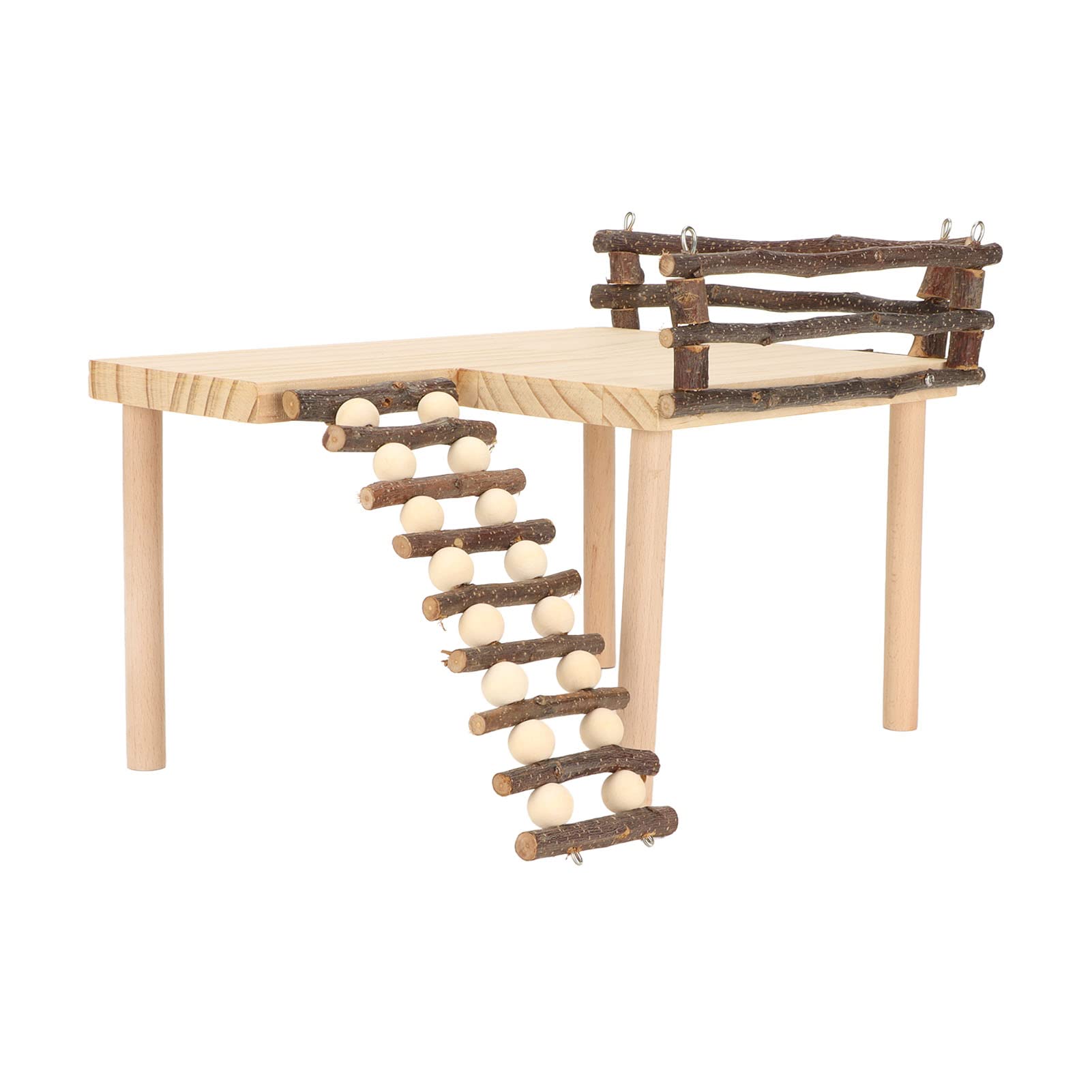 Plataforma para hámster, puente de madera para reptiles, juguetes de enriquecimiento de hámster para cobayas, chinchilla, jerbos, ardillas, reptiles y otras mascotas pequeñas