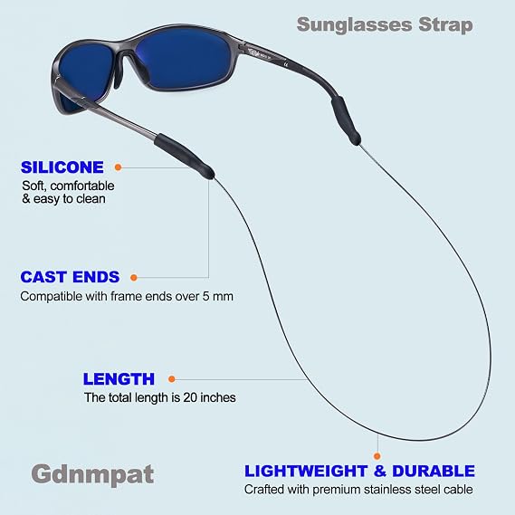 Glasses Strap - Sunglasses Strap, No Tail Wire Eyeglasses Straps Eyewear String, Eye Glasses Holders Around Neck for Men, Women, Kids, Glasses Chain, String(3pcs Red 20in)