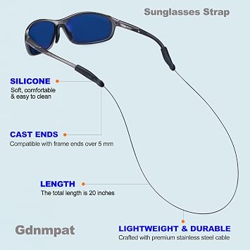 Glasses Strap - Sunglasses Strap, No Tail Wire Eyeglasses Straps Eyewear String, Eye Glasses Holders Around Neck for Men, Women, Kids, Glasses Chain, String(3pcs Red 20in)