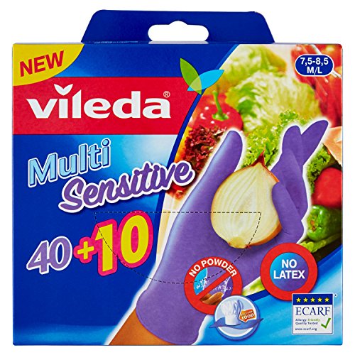 Preisvergleich Produktbild Vileda 50 Nitrilhandschuhe Multi Sensitive, Größe M / L