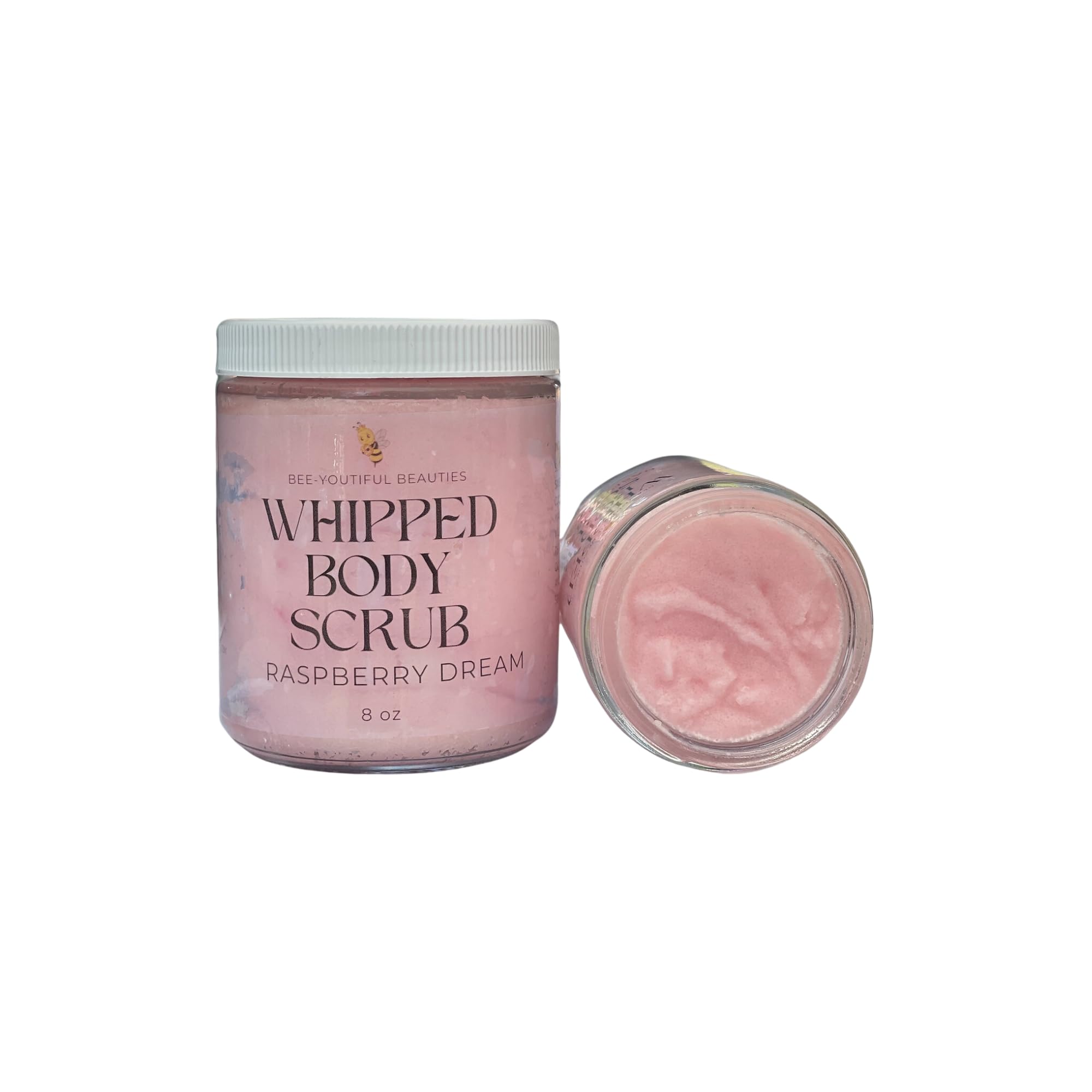 Bee-Youtiful Beauties Raspberry Dream Whipped Body Scrub | All-Natural Ingredients Gently Exfoliates to Reveal Healthy Skin | Raspberry Body Scrub for All Skin Types - 2 OZ