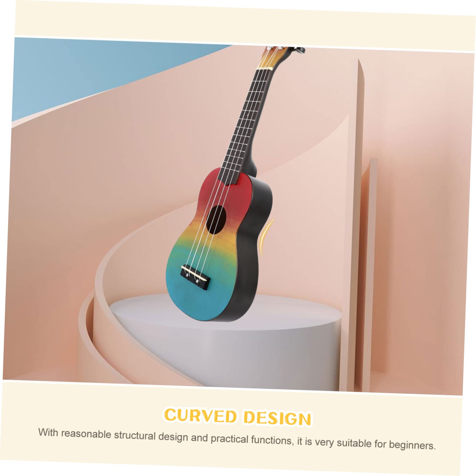 HEMOTON Ukulele Chitarra in Legno Naturale da Strumento per Principianti Strumenti Musicali Giocattolo