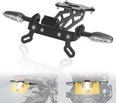 MT-09 Fender Eliminator Compatible with MT09 / MT 09 SP 2021 2022 2023, MT09 License Plate Holder Tail Tidy LED Indicator Turn Signal Blinker Kit Clear
