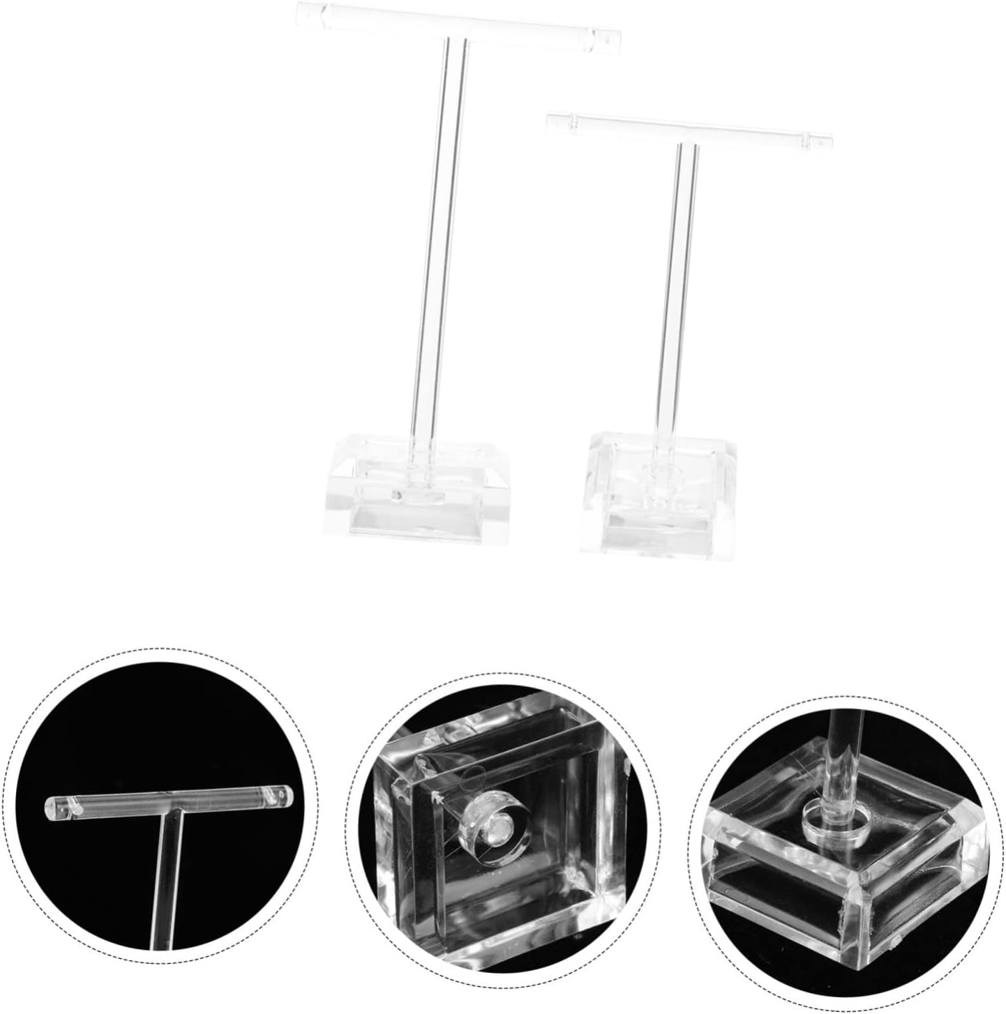PRETYZOOM 8pcs Acrylic T-shaped Earring and Jewelry Display Rack Elegant Organizer for Necklaces Bracelets and for Bedroom and Dresser Decoration image 2