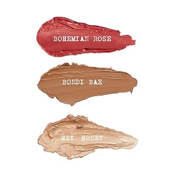 Nudestix Roses & Honey Mini Kit 3-Piece Cream Blush, Bronzer & Highlighter Stick Set for Eyes, Cheeks & Lips | Travel-Size Multi-Use Makeup