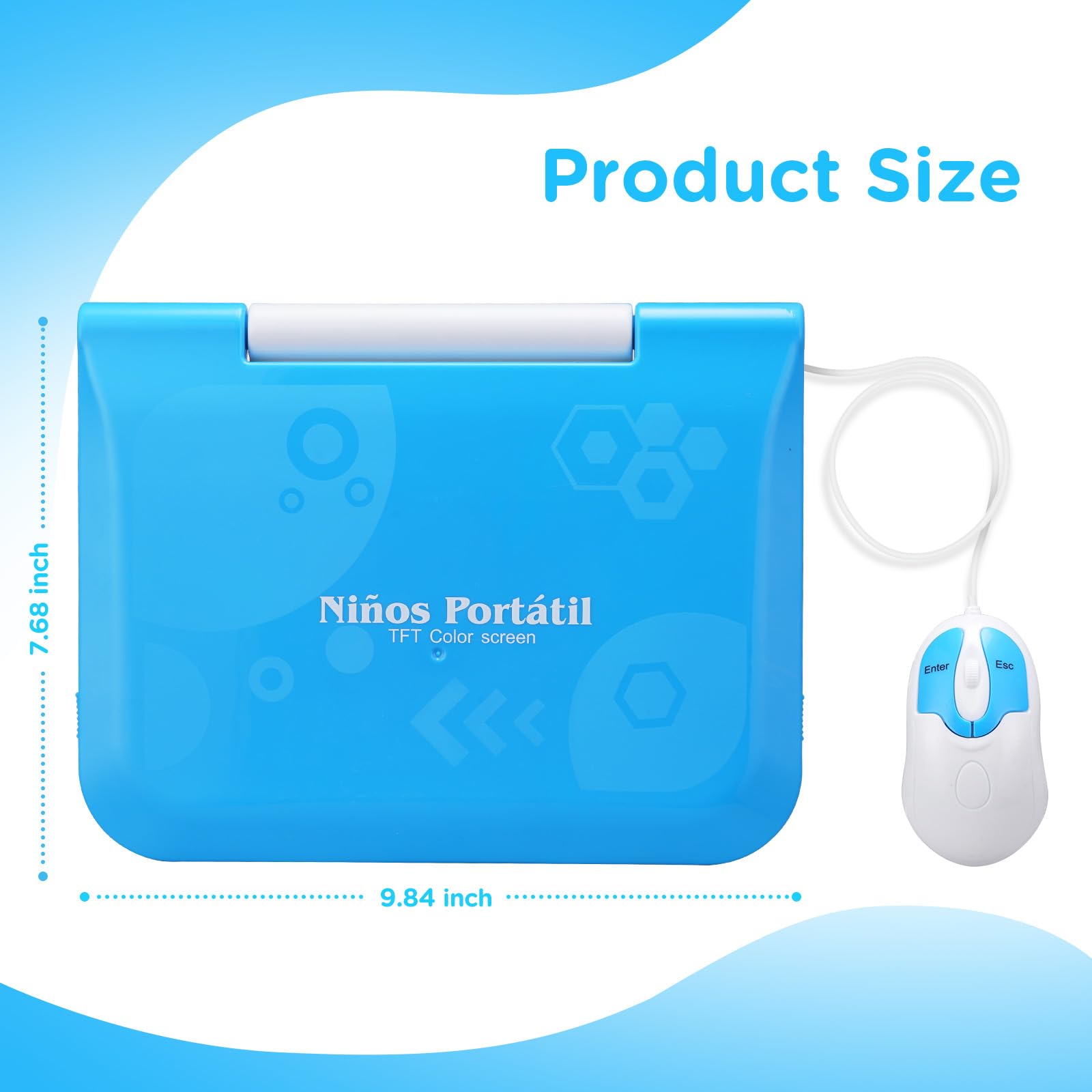 Ordenador Portátil Educativo Para Niños – Juguete De Simulación Interactivo Para Aprender Jugando, Portátil Y Colorido (Azul)