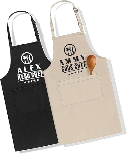 Miniatura 9 de Delantales de chef personalizados, delantal de cocina personalizado con nombre de foto, logotipo, 2 bolsillos, regalo de cocina para hornear, Más