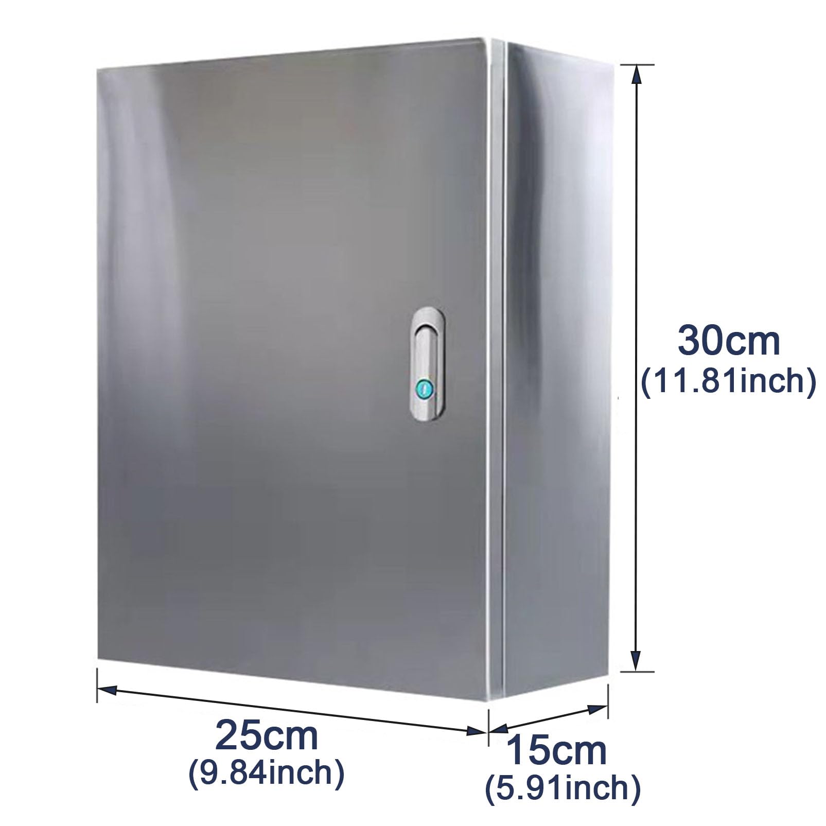 Genérico Caja de recinto eléctrico montada en la Pared, Caja Protectora de Cargador EV de Acero Inoxidable con Bloqueo de Llave, Caja de unión Impermeable