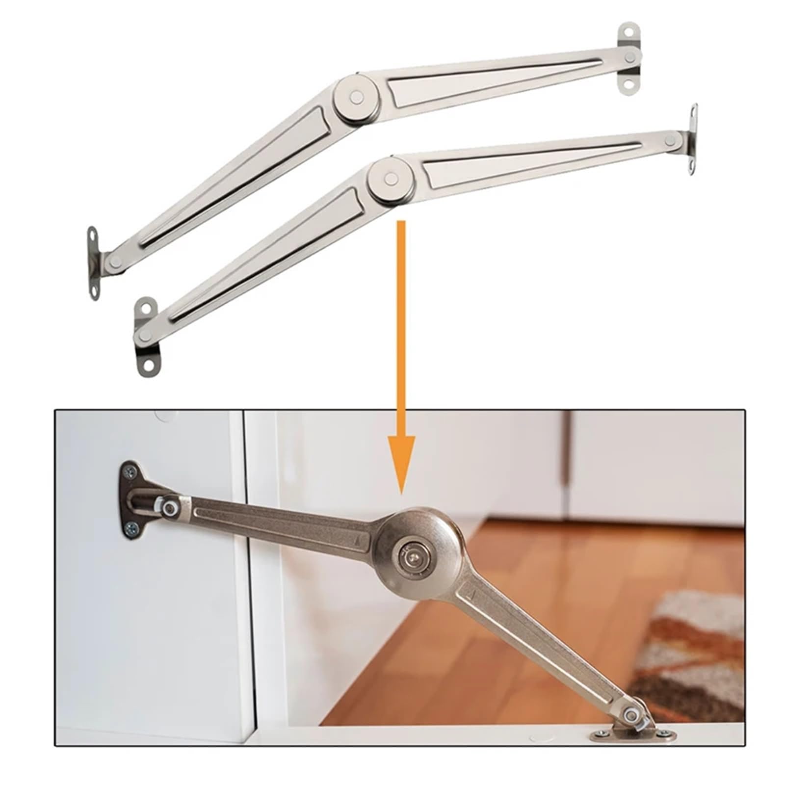 Cerniera Di Chiusura Del Mobile 2 pezzi Supporto for ante di armadietto Supporto for coperchio Cerniera Supporto for coperchio di mobili Cerniera con chiusura ammortizzata Ferramenta for mobili Per La