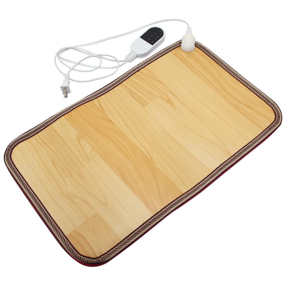 Heating Floor Mat 110V Adjustable Temperature 19.7×12.2" Carbon Crystal Heated Foot Warmers Under Desk for Office, Home