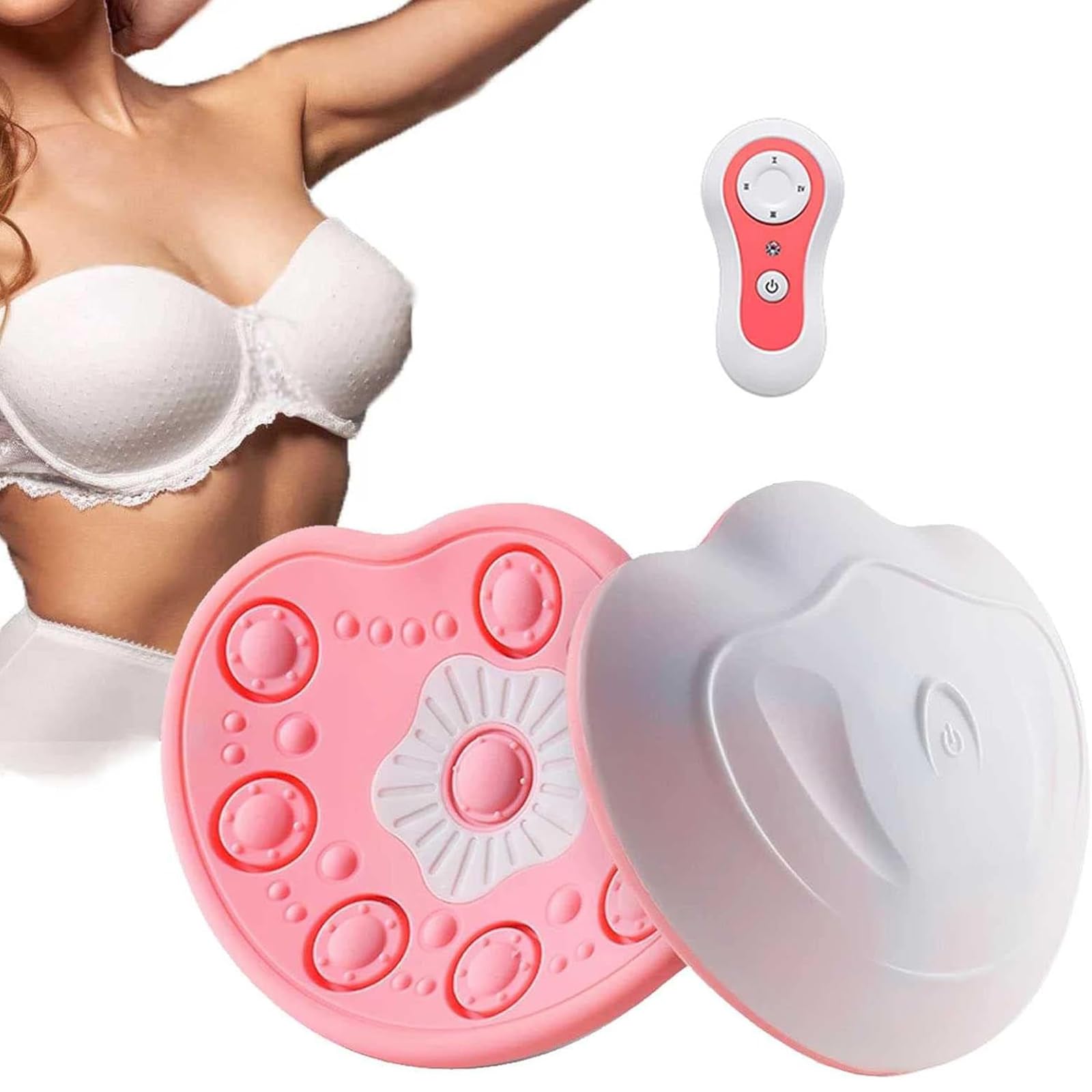 Stimolatore Riscaldante per Massaggio al Seno, Dispositivo Elettrico per L'ingrandimento del Seno Massaggiatore per Potenziamento del Seno, 3 Livelli di Forza E 4 modalità