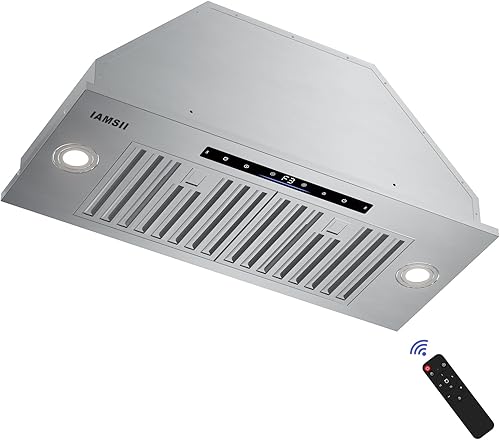 Campana extractora de 30 pulgadas, campana de cocina integrada con 900 CFM, campana de ventilación de cocina convertible sin conductos y conductos,