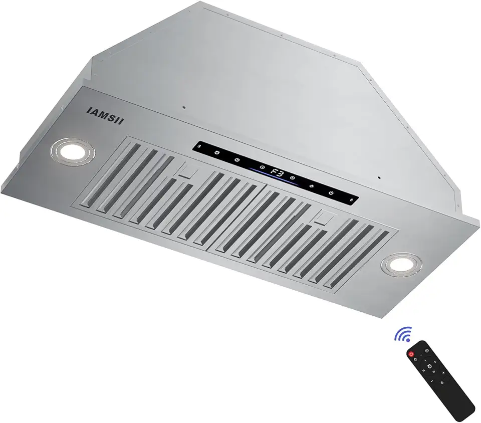 Coifa De Embutir De 91 Cm (36"), Coifa De Cozinha Com Vazão De 900 Cfm, Conversível Para Instalação Com Ou Sem Duto, Coifa De Aço Inoxidável Com 4 Velocidades, Sensor De Gestos E Painel