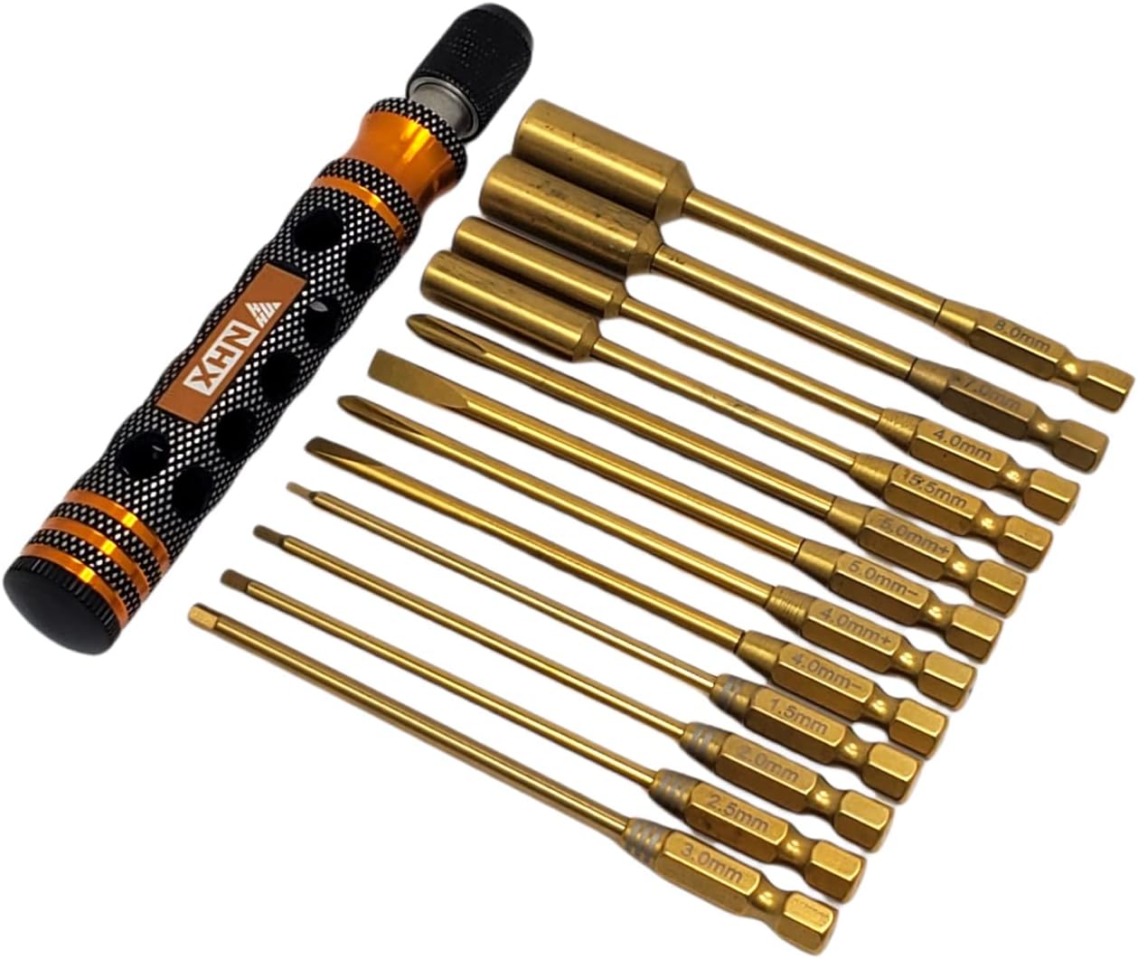 NHX Premium 12in1 Magnetic & Lock Hex/Nut Driver Set Hex1.5/2.0/2.5/3.0mm