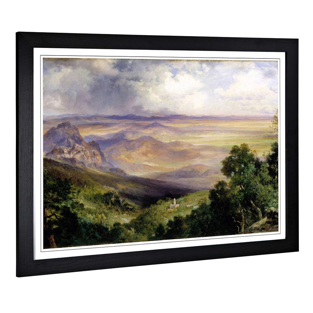 Big Box Art Framed Print of Thomas Moran Valley of Cuernavaca Design | Wall Art Picture | Home Decor for Kitchen, Living Room, Bedroom, Hallway, Black, A2 / 24.5x18 Inch / 62x45cm