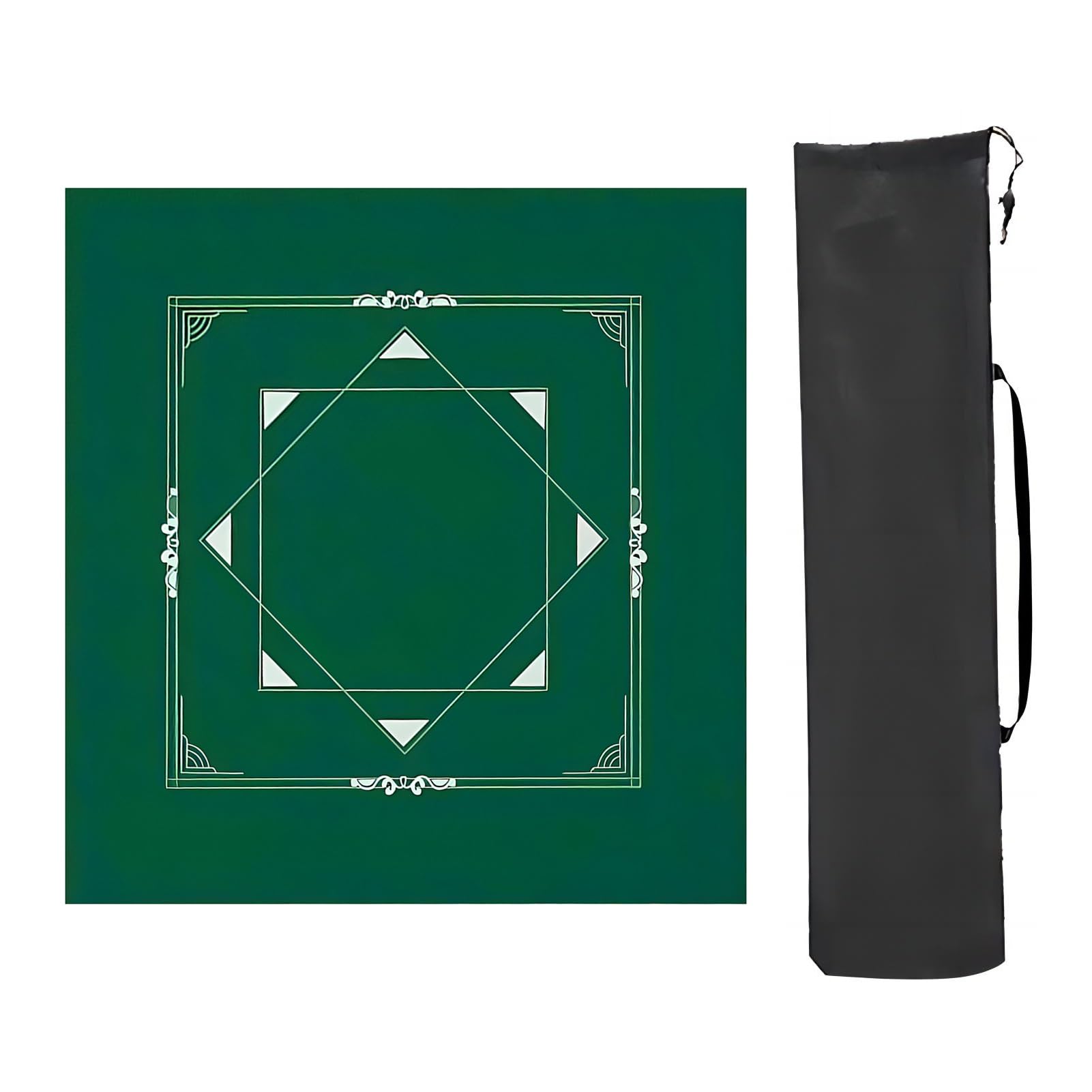 tapete de póquer, Tapete de Mesa Majiang, tapete Cuadrado Mahjong for , Antideslizante y con reducción Ruido(Green 1,90x90cm(35.43x35.43in))