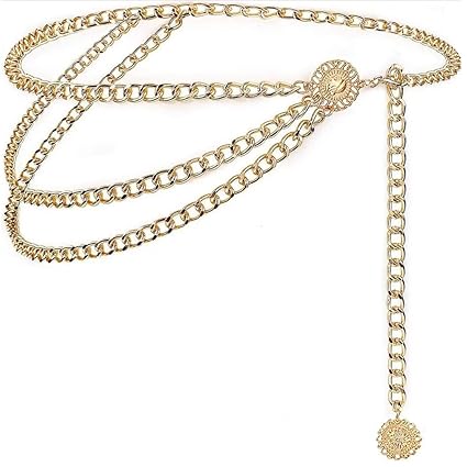 Zookey Taillenkette Gold - Mehrschichtige Bauchkette Mit Münzen 90cm Für Frauen