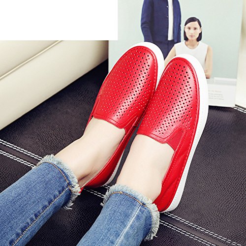 Mocassins en cuir respirants pour femme - Chaussures ajourées de confort casual taille 37