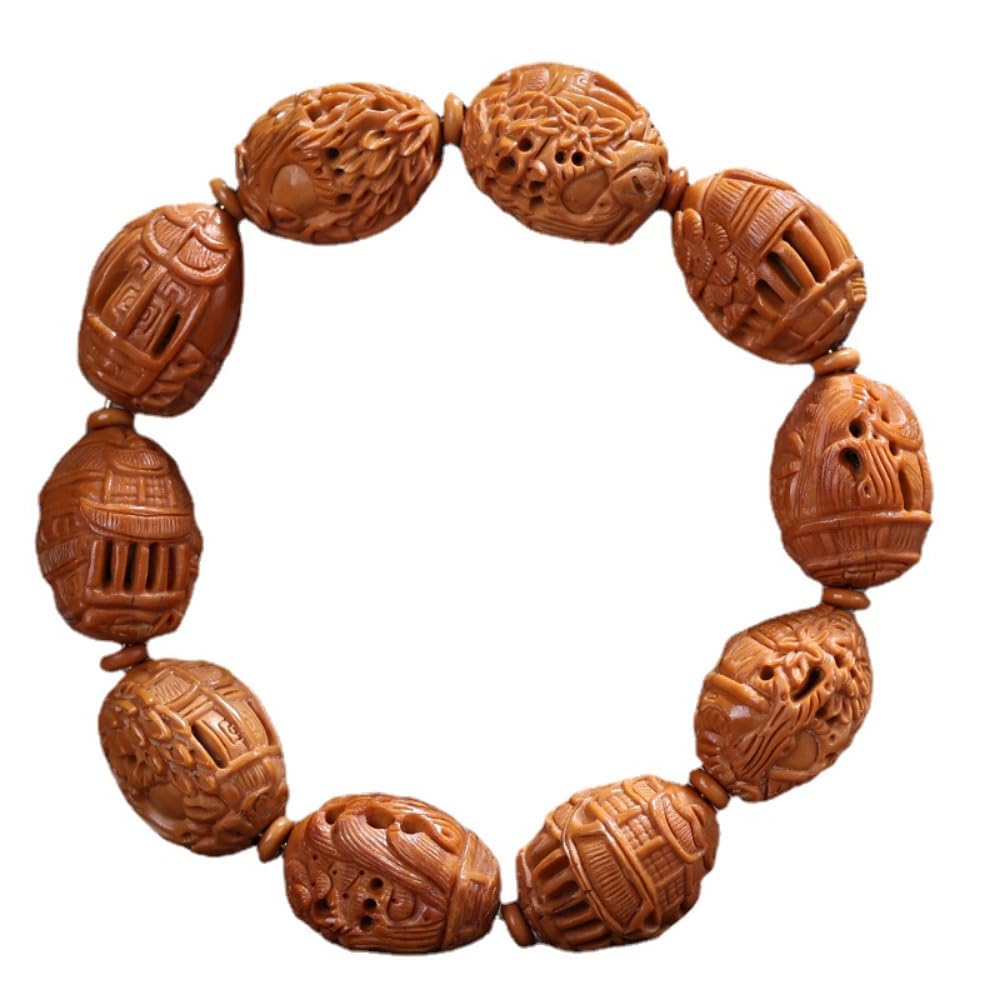 Braccialetto con nucleo in oliva, 23 mm, intagliato a mano, con oliva, creatività di alta qualità, in legno sintetico, senza pietre preziose
