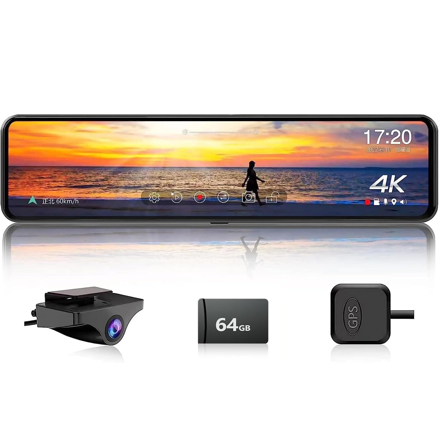 Amazon.co.jp: JADOドライブレコーダー ミラー型 4K録画 後カメラ