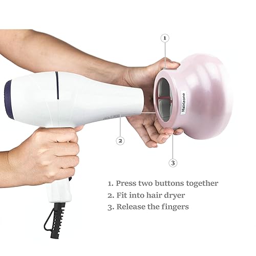 Miniatura 3 de Hairizone Difusor universal de cabello adaptable para secadores de pelo con D-1.7 pulgadas a 2.6 pulgadas para cabello rizado u ondulado, rosa