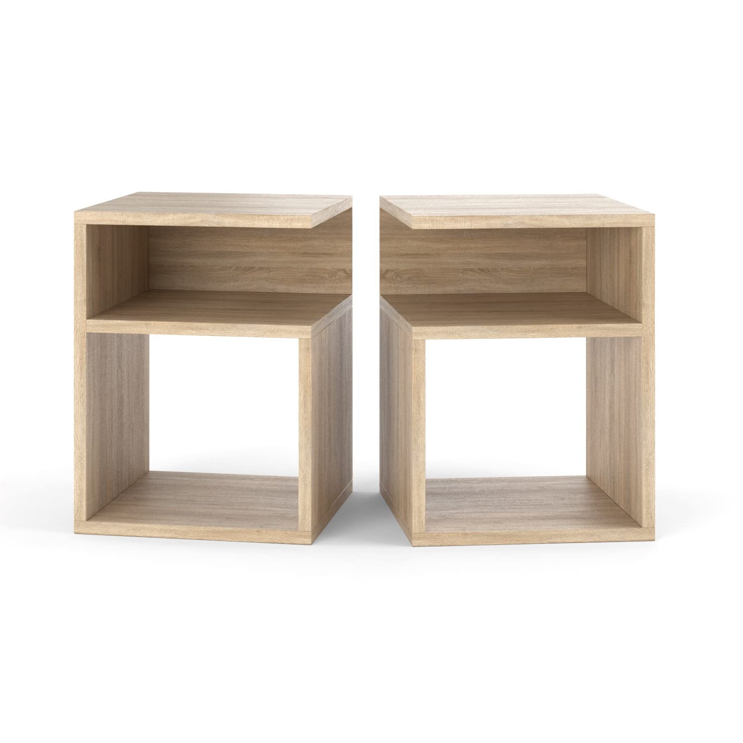 MRBLS Nachttisch 2er Set Boxspringbett Nachtschrank Nachtkommode Modern Möbel ohne Schubladen für Ihr Schlafzimmer, Wohnzimmer Beistelltisch Einfacher Sofatisch (Sonoma) – 32 x 40 x 30 cm (B/H/T) Küche, Haushalt & Wohnen