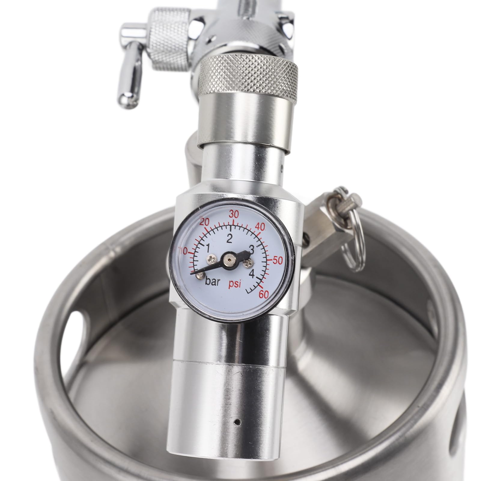 Mini Keg System - Coltivatore in acciaio inox da 3,6 l con rubinetto regolabile 60 psi, dispenser per birra e vino per feste ed eventi