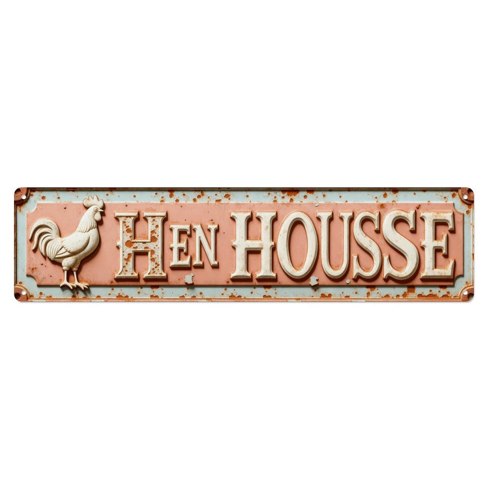 Hen House Rooster Sign Design Metal Tin Sign Plaque
