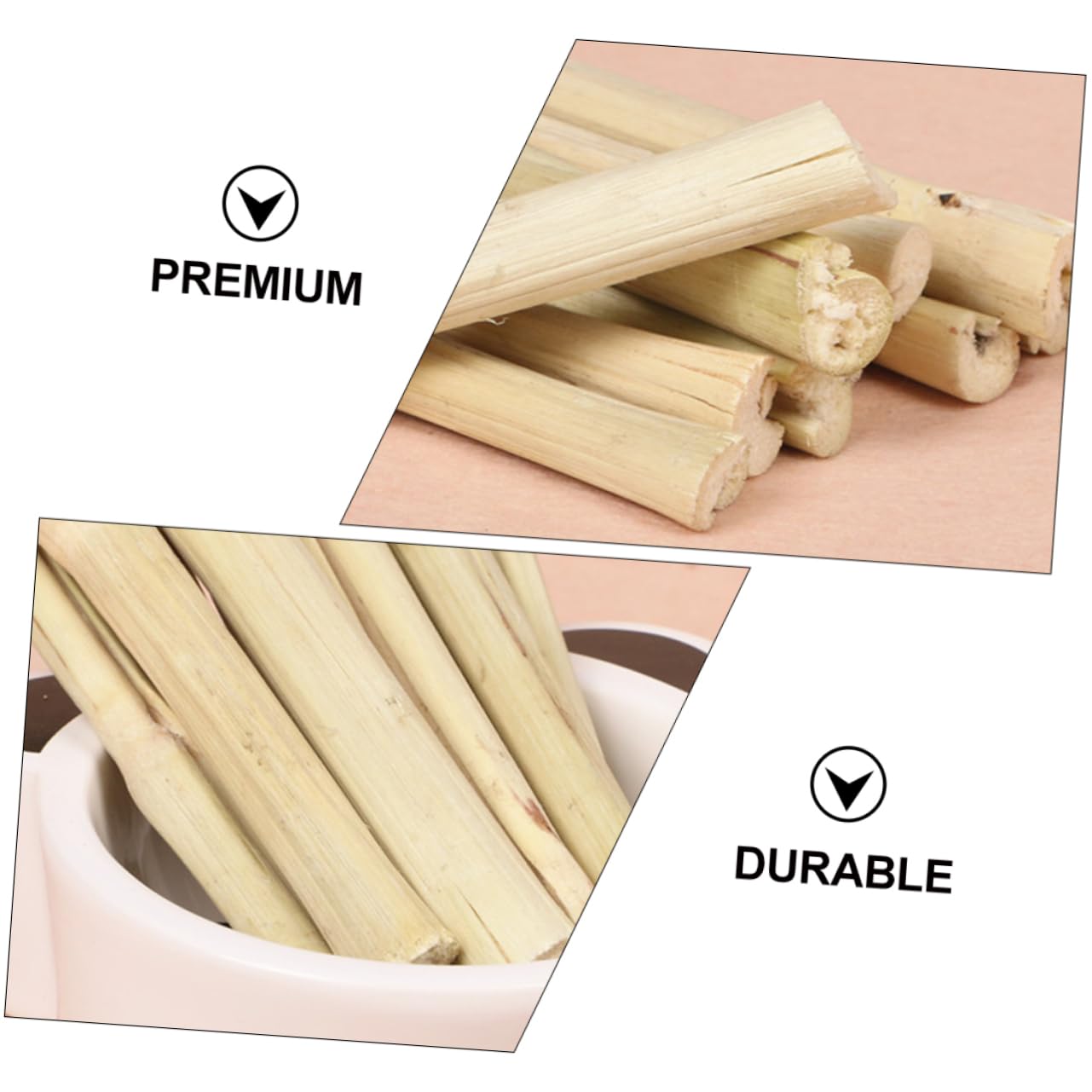 Bambus Kauspielzeug für Hasen, Beige, 1 Satz, Zahnfreundlich
