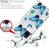 Vista 7 de Funda para Galaxy Note 10 Lite/A81/M60S - Bonita funda de TPU con diseño de mariposa azul - Absorbe los golpes - Compatible con Samsung Galaxy Note