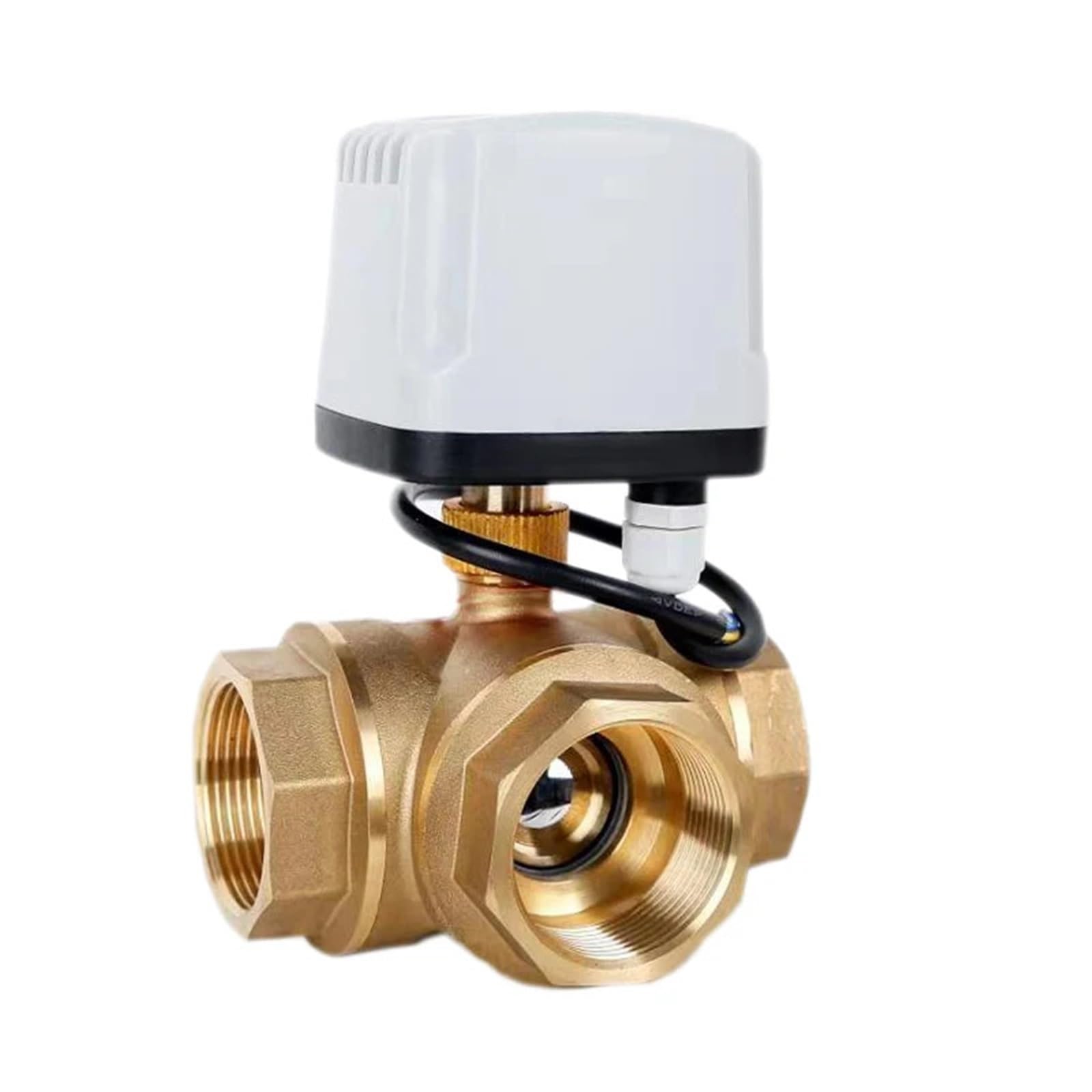 Valvola a sfera motorizzata impermeabile a tre vie da 1/2", 3/4", 1", 2", in ottone, a tre fili, a due controlli(2",L TYPE_220AC_CR03)
