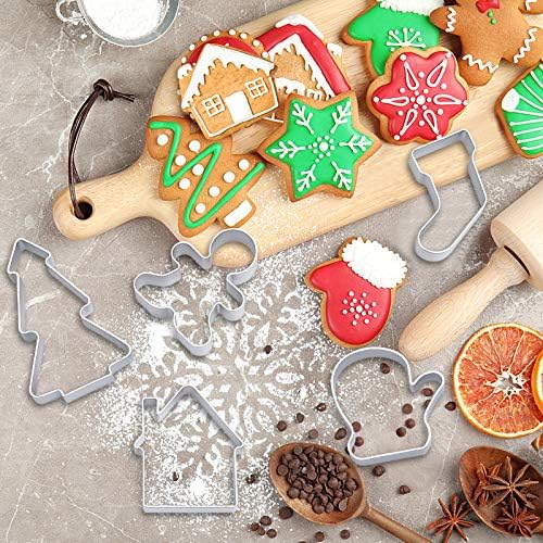 MELLIEX 10 sztuk foremek do wycinania ciasteczek ze stali nierdzewnej, zestaw do wykrawania ciastek, pieczenia fondantu, ciasteczek, dekoracji tortów