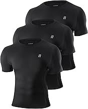 Runhit 3 Pack Compression Shirt Men's Short Sleeve Functional Shirt Quick-Drying Sports Shirt Breathable Running Shirt Men Short Compression T-Shirt Base Layer Top for Fitness Running Gym