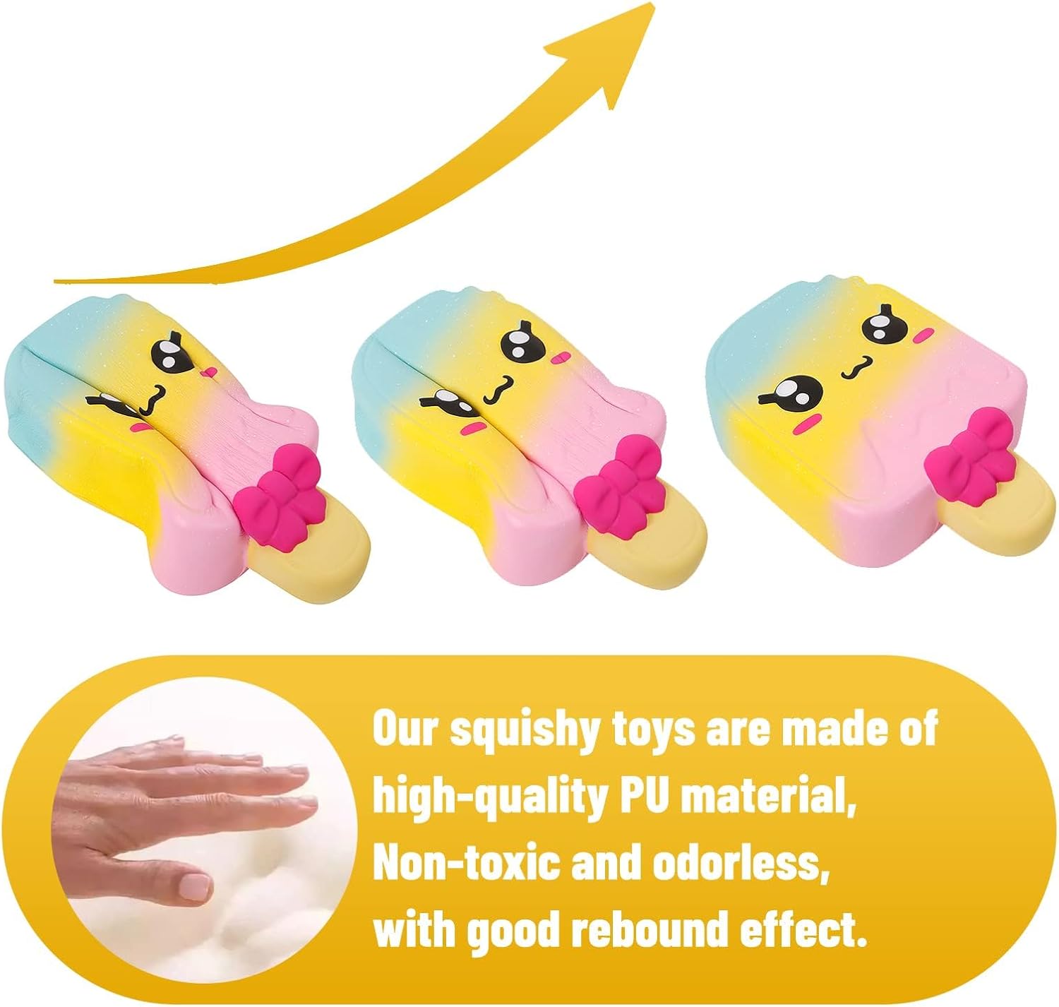 Anboor 11 Inch Squishies Jumbo Popsicle Kawaii Scented Soft Slow Rising Squeeze Giant Squishies Stress Relief Kids Toy