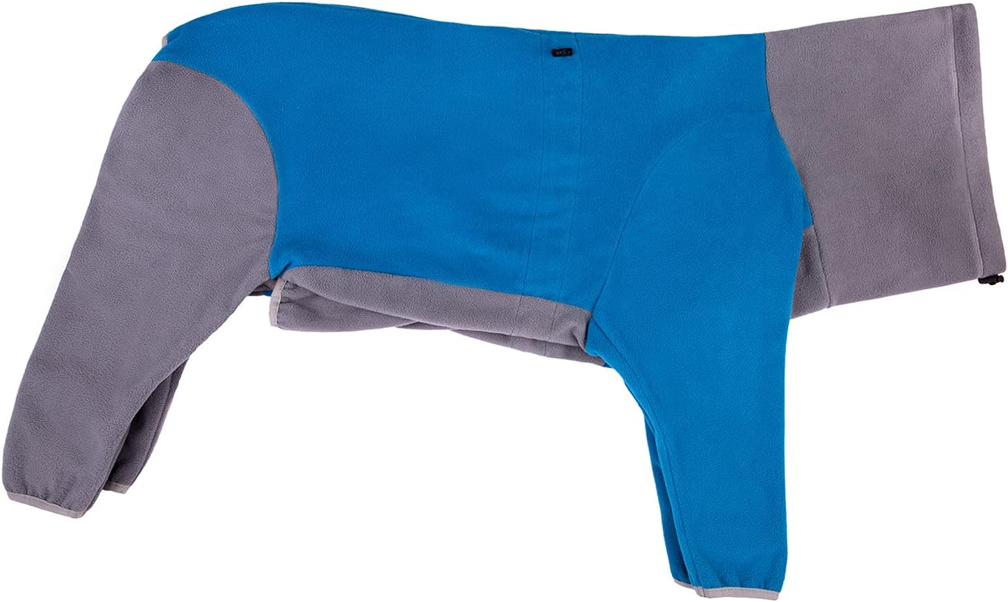 Dog Winter Coat for Large Medium Small Dogs, Warm Fleece High Collar Full Body Dog Jumpsuit Comfortable Onesie Apparel (Blue, 4X-Large)