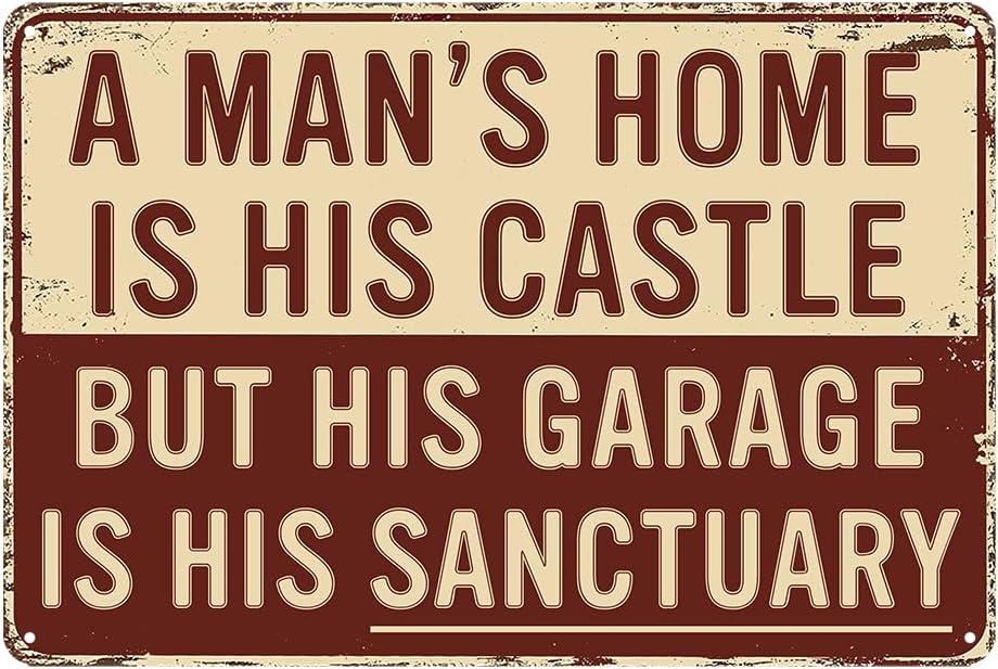 Letreros de garaje vintage para hombre, decoración de cueva para hombres, divertido letrero de metal de hojalata para hombre, decoración de pared