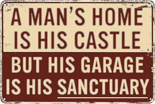 Letreros de garaje vintage para hombre, decoración de cueva para hombres, divertido letrero de metal de hojalata para hombre, decoración de pared
