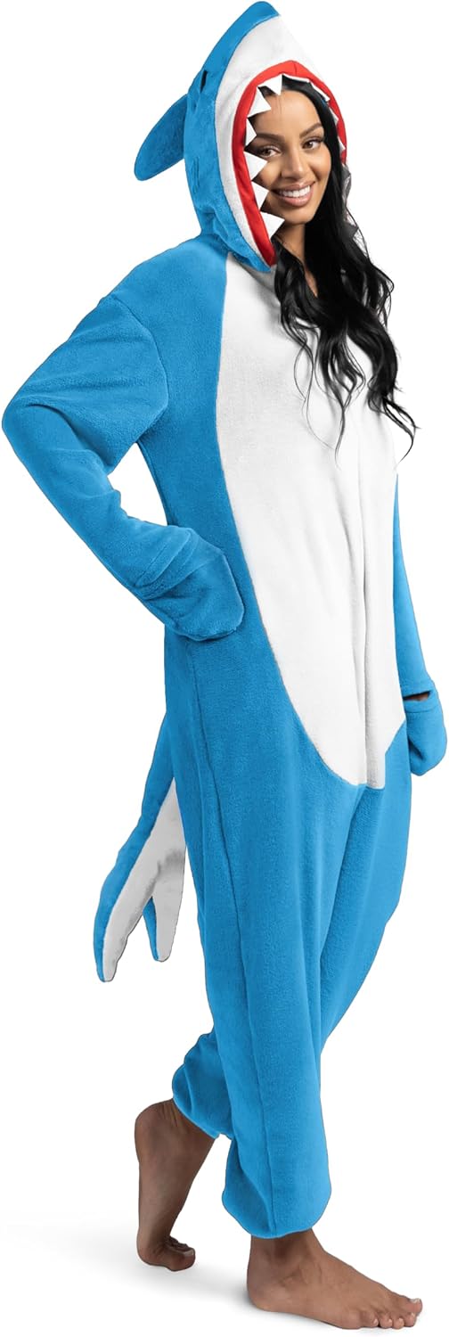 Spooktacular Creations Halloween Shark Costume, Adult Shark Costume, Jumpsuit Marine for Halloween Dress Up
