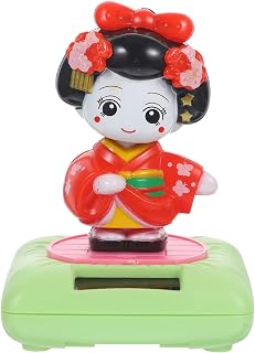 COHEALI Kimono Japonês Dançando Kokeshi Bobbleheads Movidos A Energia Solar Para Decoração Do Painel Do Carro Balançando A Cabeça Estátuas De Boneca Gueixa Lembranças Japonesas Presentes