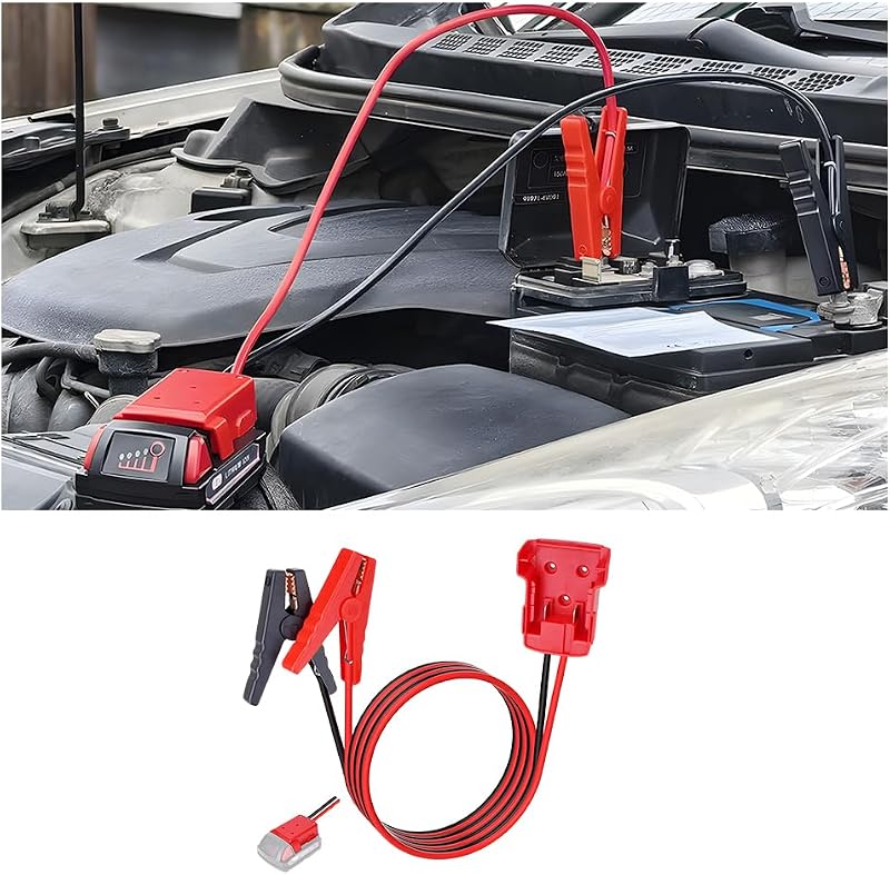 Car Jumper Cables Alligator Clips, 8 AWG Vehicle Battery Charger Clamps Cable, Automotive Power Jump Starter Booster Replacement, Universal for SUV Automobile Truck