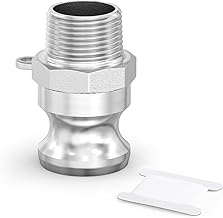 ERGAOBOY 1 pezzi di raccordi Camlock di tipo F, 1” BSP 304 in acciaio inox Cam e scanalatura raccordo per acqua carburante aria