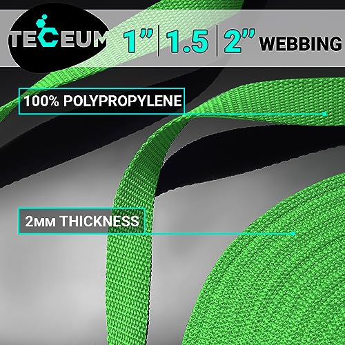TECEUM 1.5 Inch Webbing – Grass Green – 25 Yards – 1.5” Webbing for Outdoors Indoors Crafting DIY nw by TECEUM - Image 2