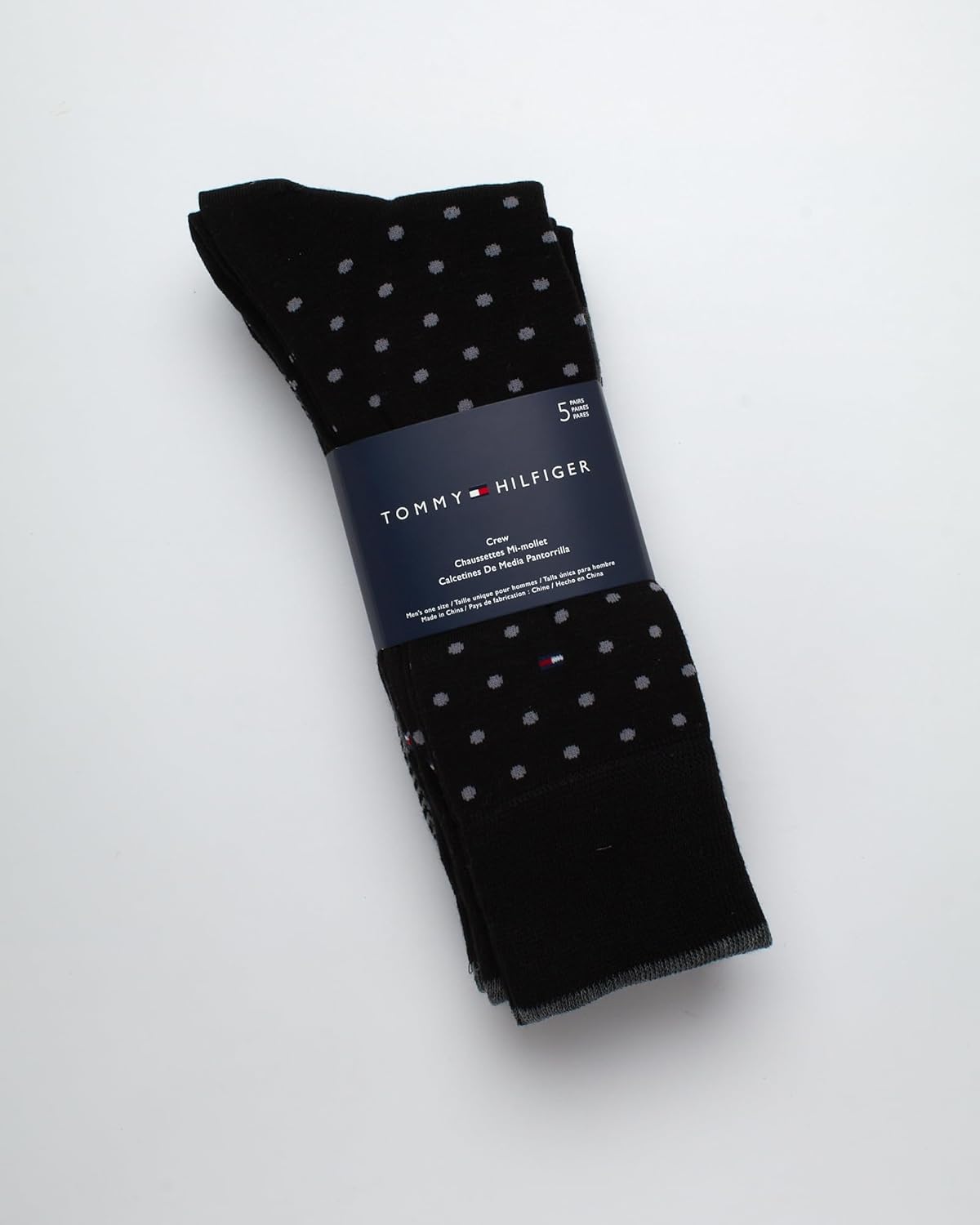 Tommy Hilfiger Mens Dress Socks - 5 Pack Lightweight Patterned Everyday Long Work Socks for Men for Casual & Formal Wear
