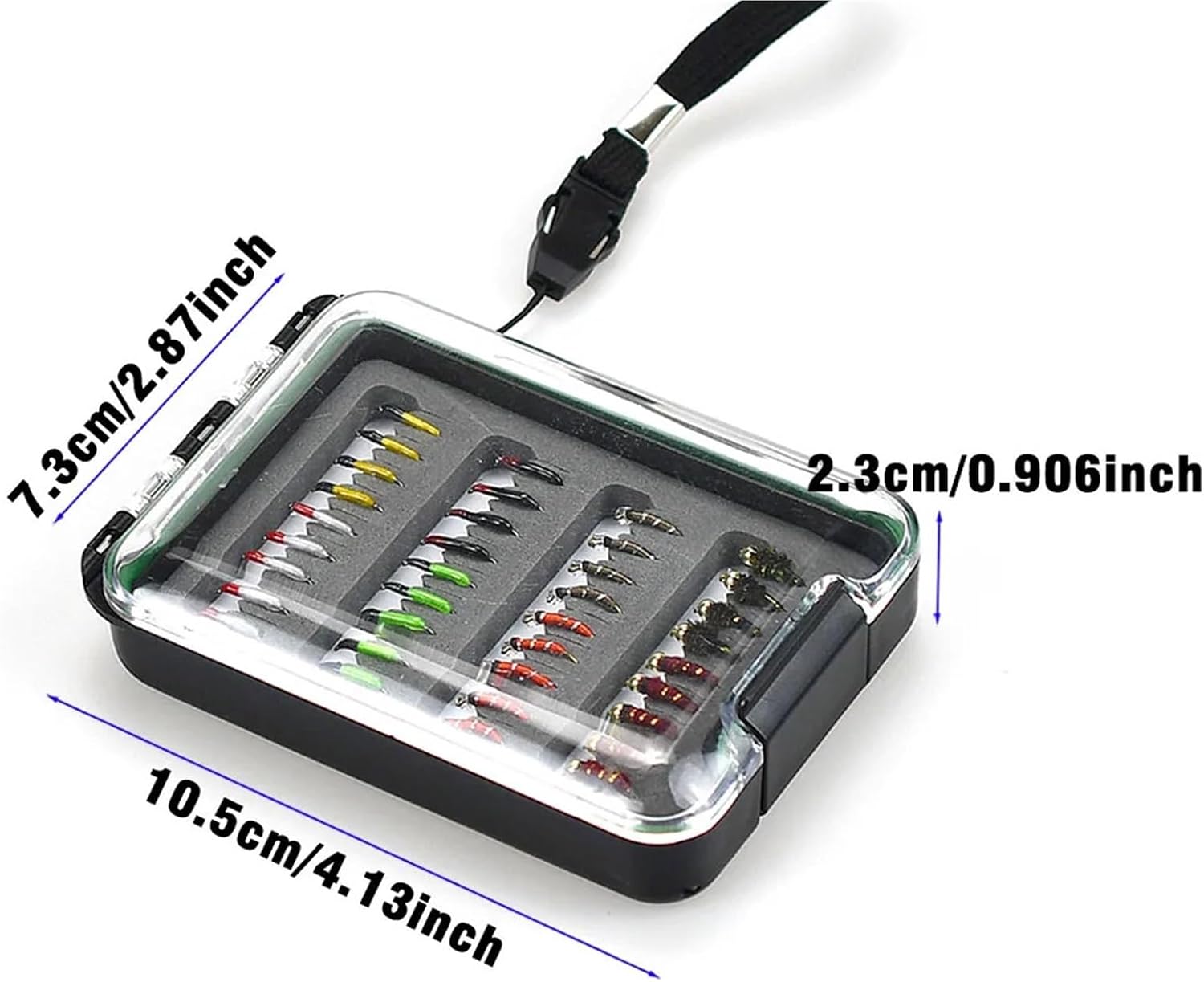 2 Set Fly Fishing Flies with Waterproof Box Kit for Bass Trout Salmon Hand-Tied Dry, Nymphs, Scud Streamers Lures