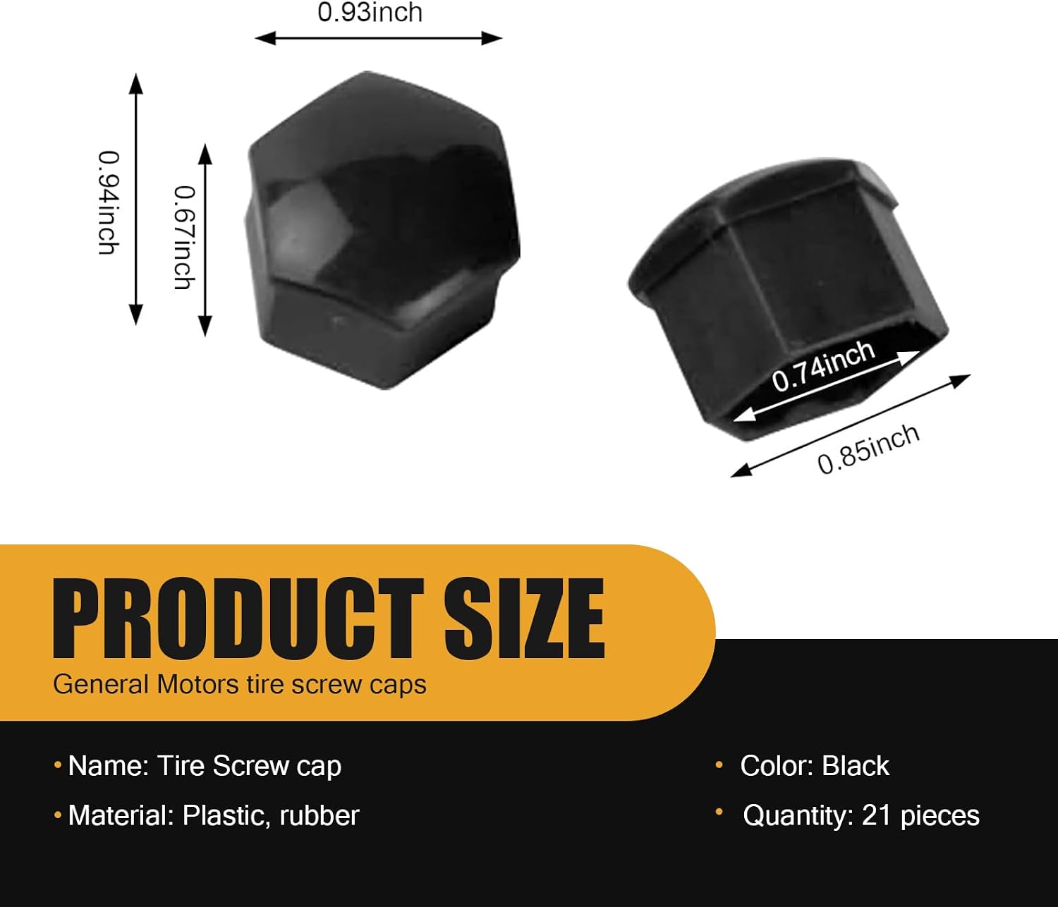 MLY 21 Pack Lug Nut Covers, 0.75In/19MM Anti-Theft Car Nut Covers with Clip, Durable Wheel Center Bolt Caps, Universal for Wheel Lug Nut Caps, Automotive Decoration Accessories (Black)